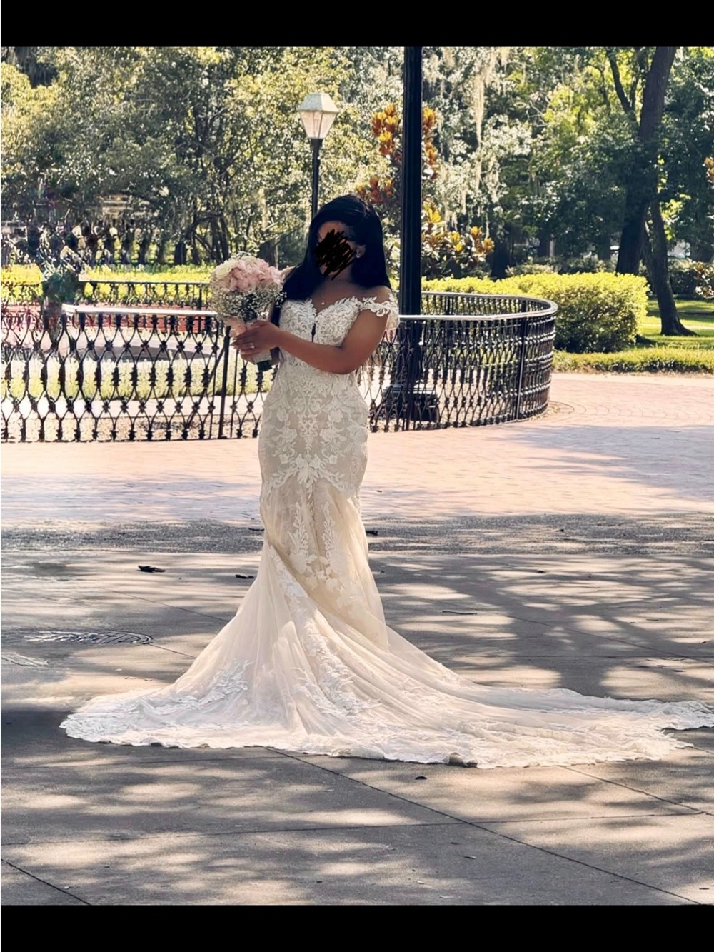 Martina Liana 1104 Ivory Lace Off-Shoulder Mermaid Wedding Gown